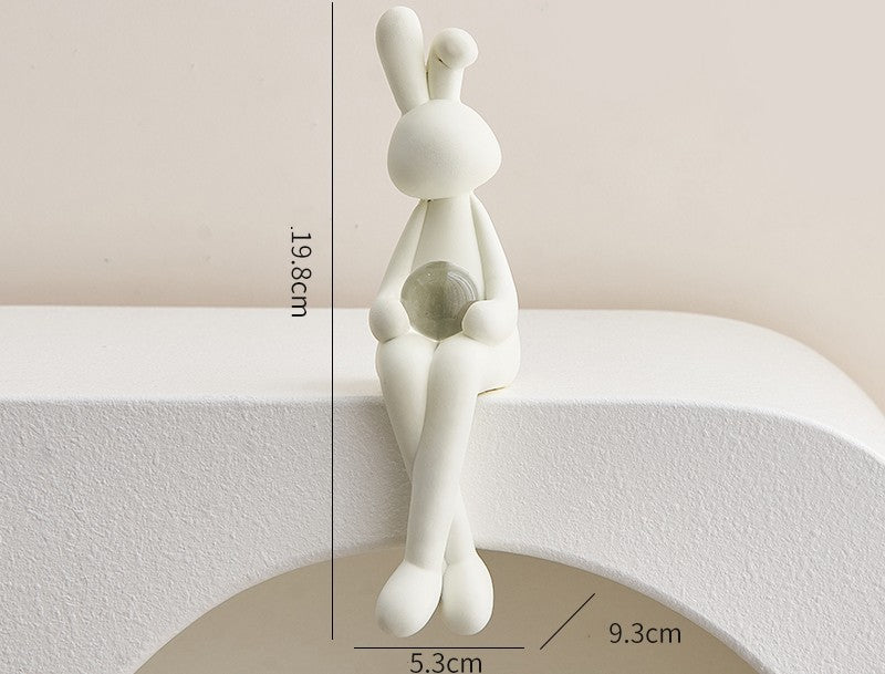 Living Room Sitting Rabbit Crystal Ball Decorations