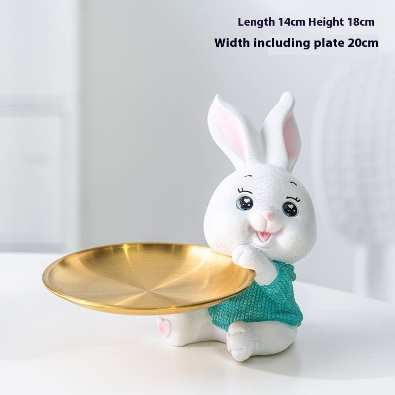 Rabbit Tray Hallway Key Storage Home Living Room Desktop Office Decorations