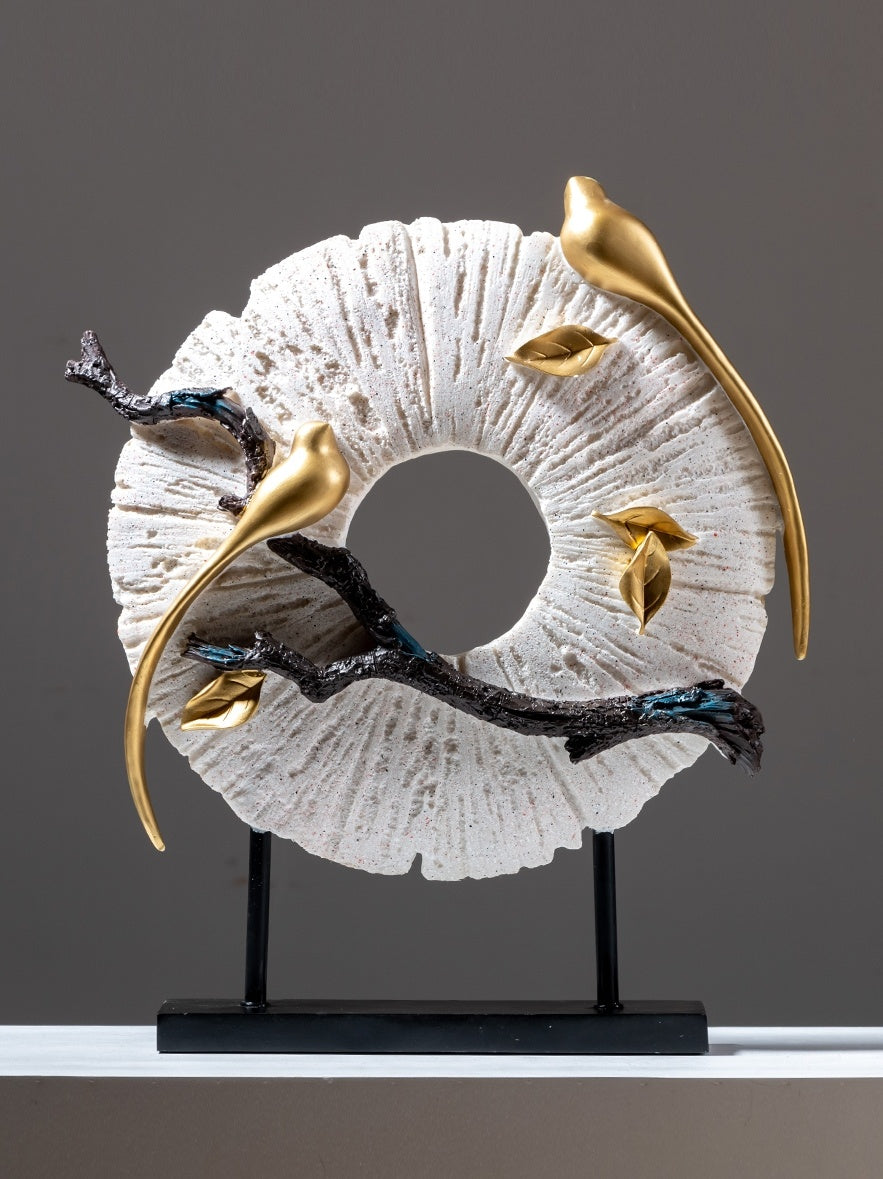 Modern Chinese Zen Resin Sculpture – Blessing Decor for Living Room or TV Cabinet