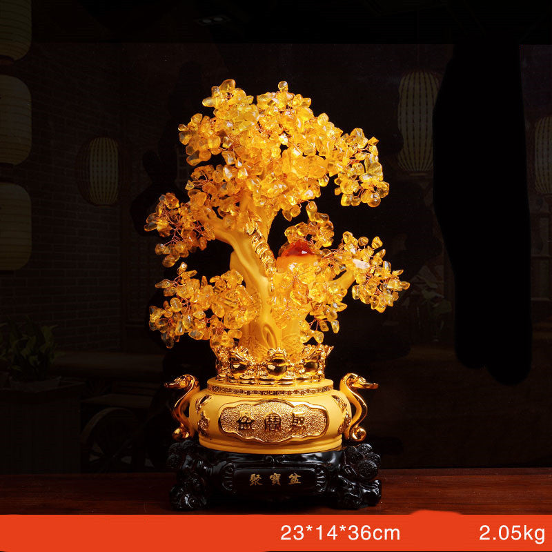 Citrine Fortune Tree Lucky Decorations Home Wine Cabinet Living Room Shake Money