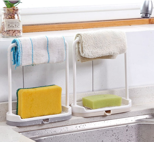 Kitchen countertop storage rack rag dishcloth