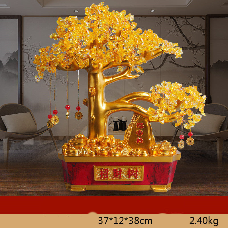 Citrine Fortune Tree Lucky Decorations Home Wine Cabinet Living Room Shake Money