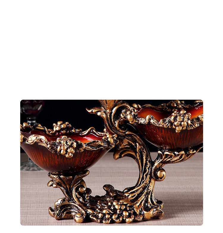 Creative Personality European Home Decorations Living Room Dried Fruit Tray With Flowers