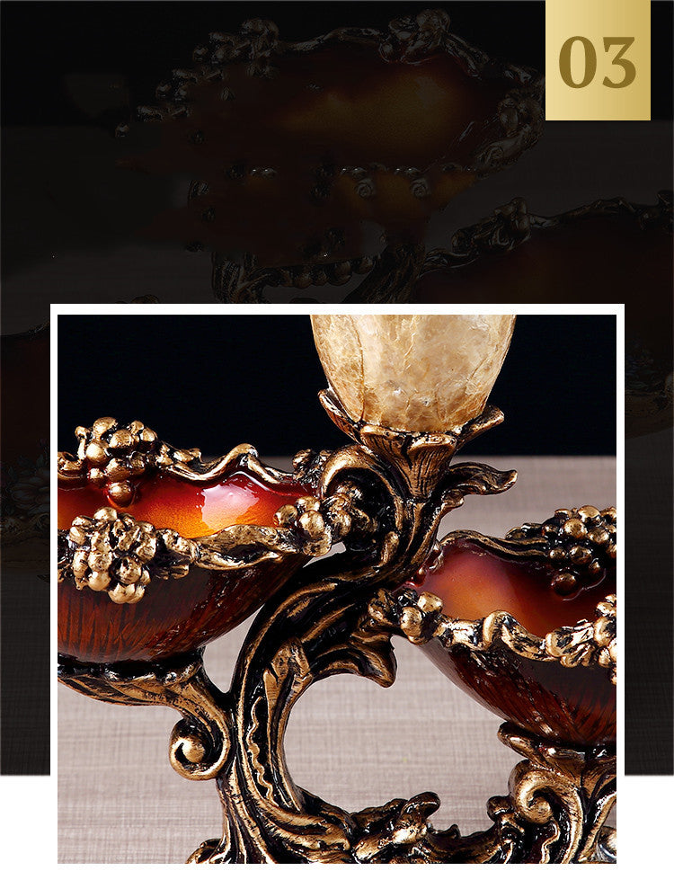Creative Personality European Home Decorations Living Room Dried Fruit Tray With Flowers
