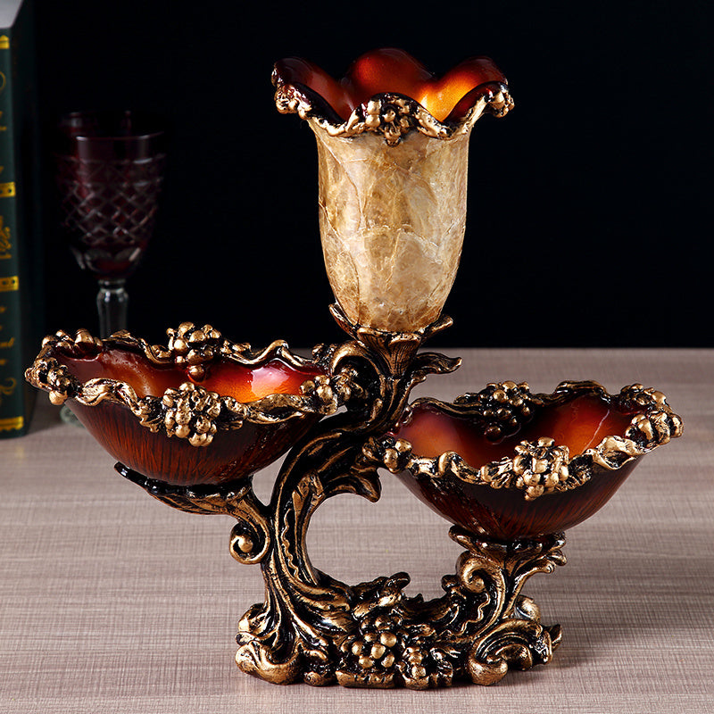 Creative Personality European Home Decorations Living Room Dried Fruit Tray With Flowers