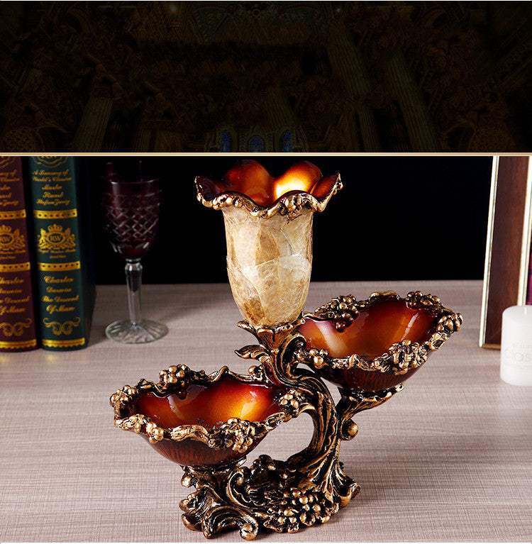 Creative Personality European Home Decorations Living Room Dried Fruit Tray With Flowers