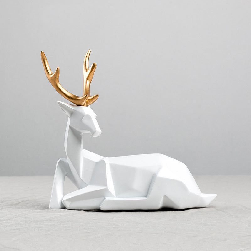 Nordic Resin Deer Figurines β Modern Wine Cabinet & Living Room Decorations
