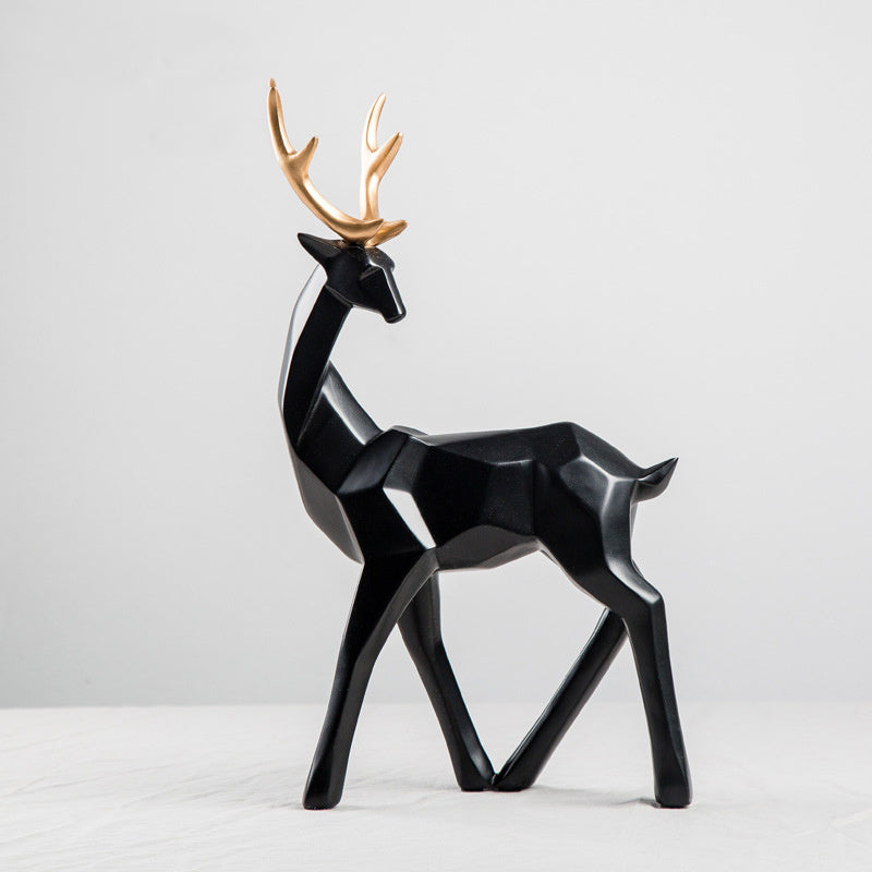 Nordic Resin Deer Figurines β Modern Wine Cabinet & Living Room Decorations