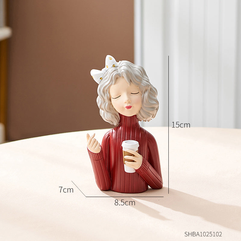 Girl Decoration European Style Home Living Room Wine Cabinet TV Cabinet Decorations