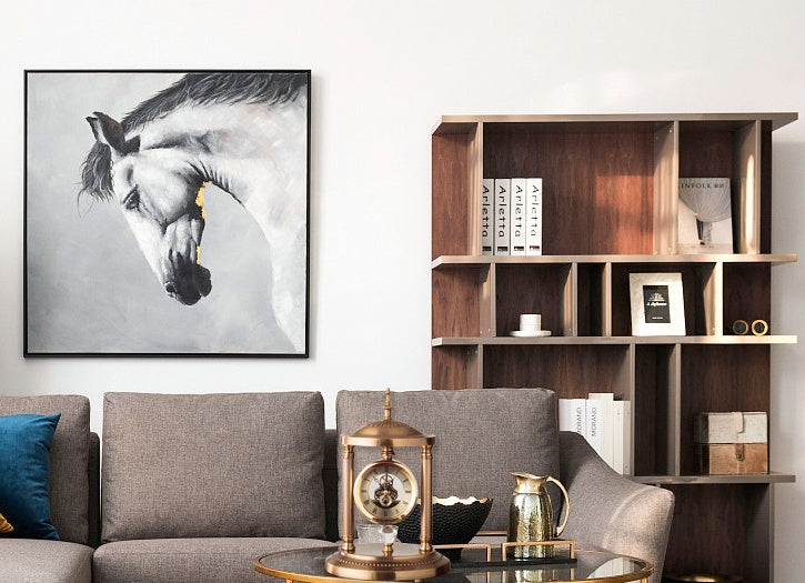 European-Style Candlestick Table Clock – Vintage Metal Mantelpiece Timepiece