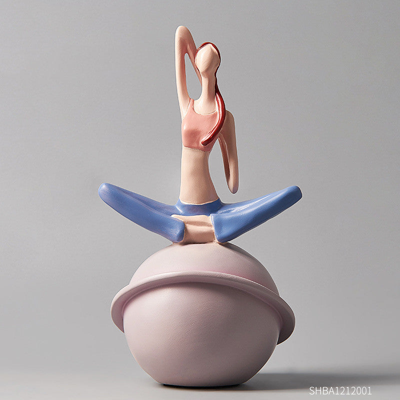 Cute Girl Yoga Creative Living Room Small Ornaments Bedroom Room Layout Furnishings Living Room Wine Cabinet Home Decorations