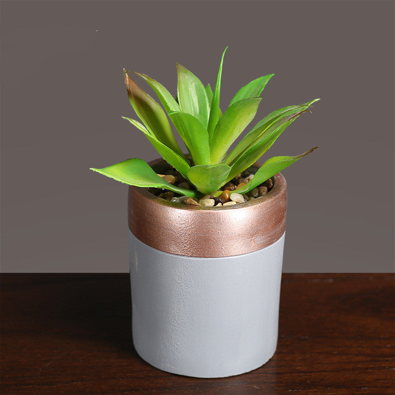 Light Luxury Faux Succulent in Decorative Pot β Small Potted Plant for Modern Living Room Decor