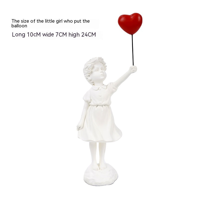 Balloon Girl Living Room Creative Resin Decorations