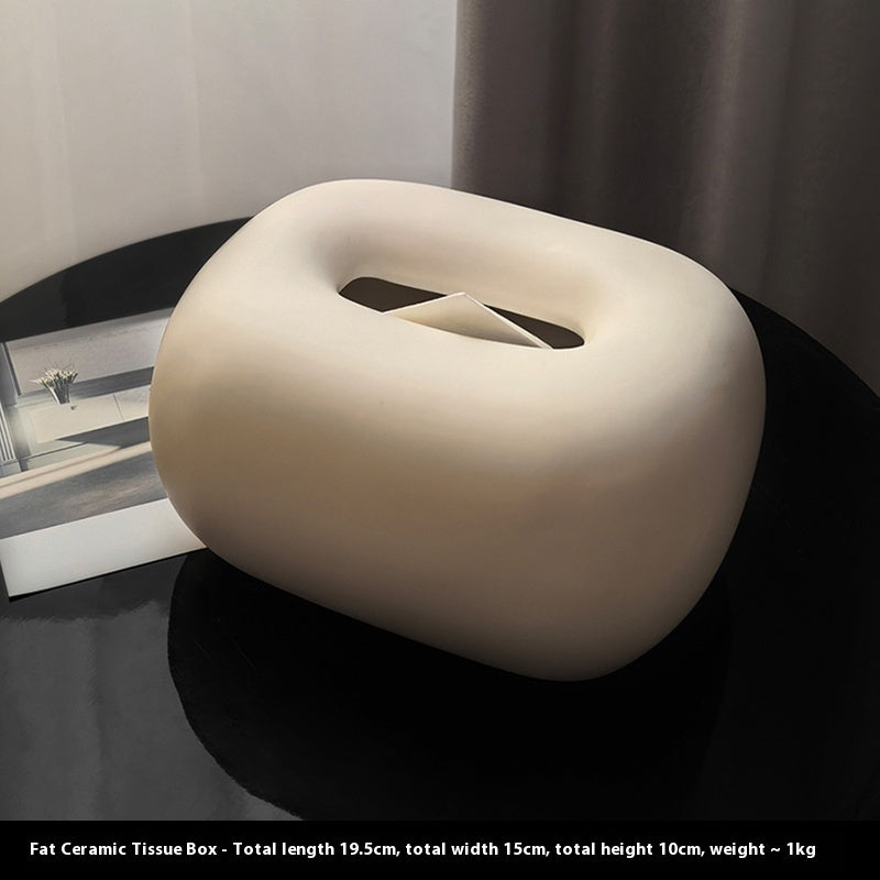 Ceramic Tissue Box – Decorative Household Tissue Holder for Living Room & Coffee Table