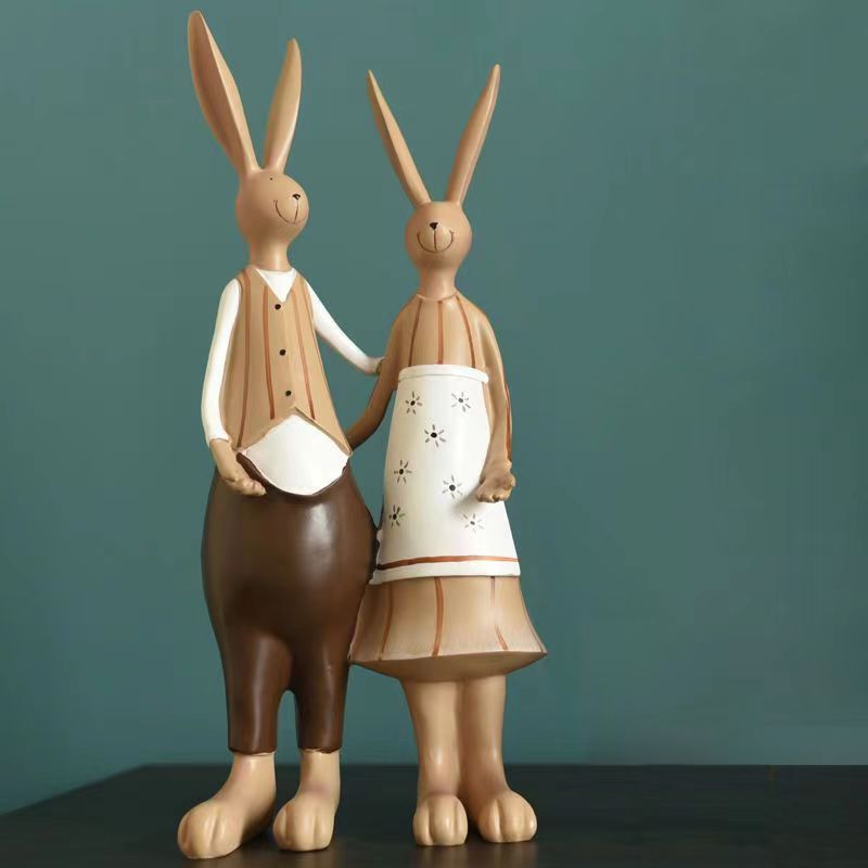 Living Room Creative Modern And Simple Painted Rabbit Decorations
