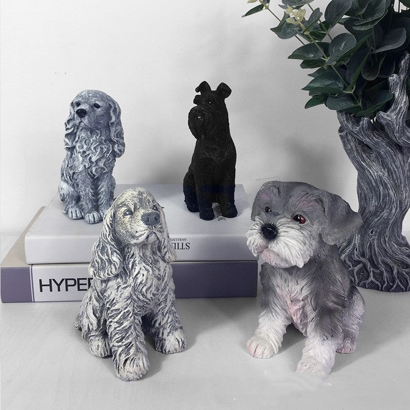 Dog Pastoral Style Home Living Room Desktop Decorations Cute Realistic Animal Ornaments