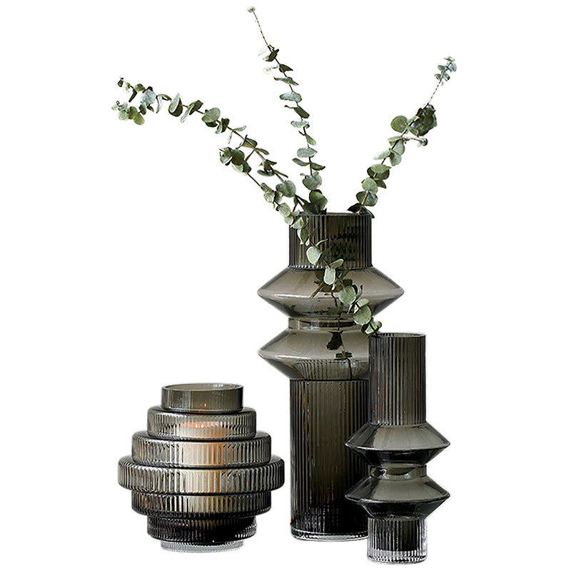 Modern Glass Desktop Vases – Minimalist Living Room Side Table Decor