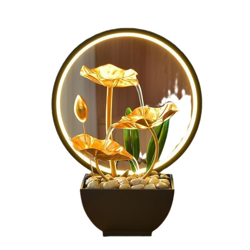 New Chinese Style Geomancy Flowing Water Decor – Lucky Alloy Living Room Ornament