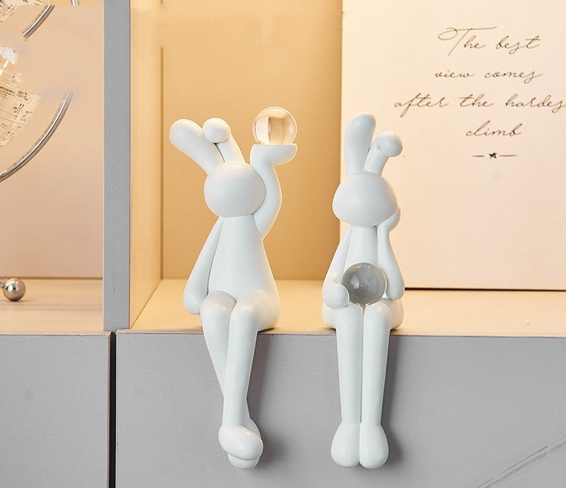 Living Room Sitting Rabbit Crystal Ball Decorations