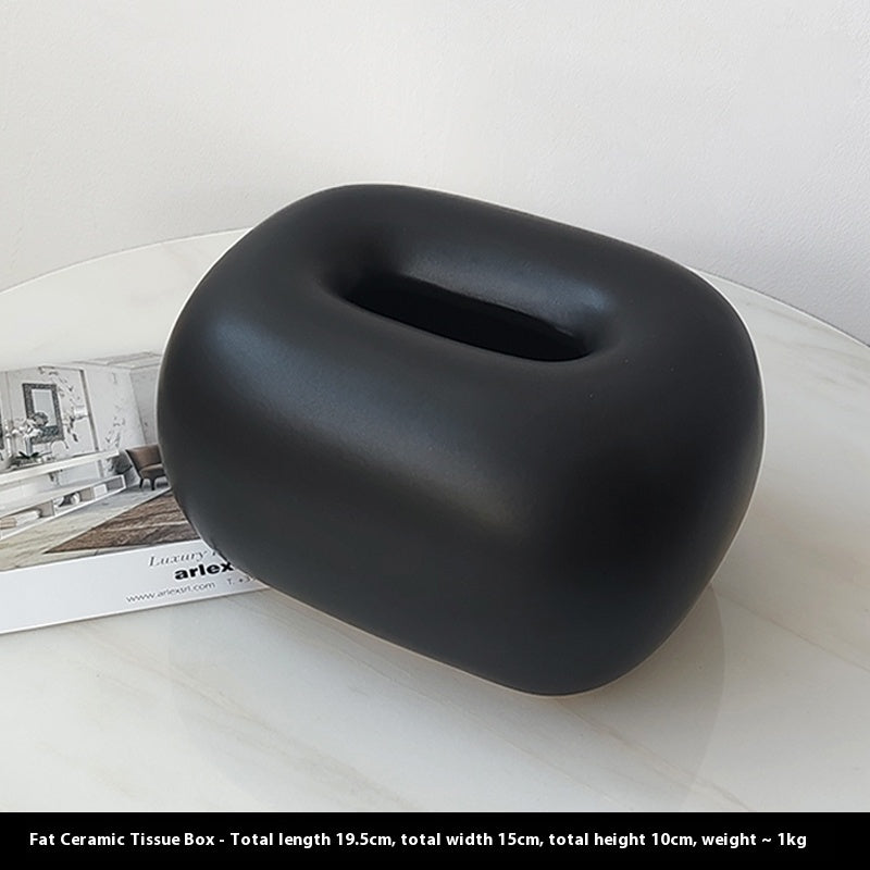 Ceramic Tissue Box – Decorative Household Tissue Holder for Living Room & Coffee Table