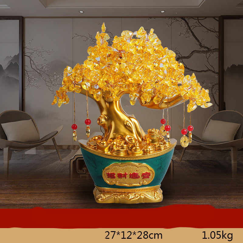 Citrine Fortune Tree Lucky Decorations Home Wine Cabinet Living Room Shake Money
