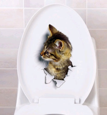 Vatican 3D Cute Cat Wall Stickers β Removable PVC Decor for Living Room, Bedroom & Bathroom