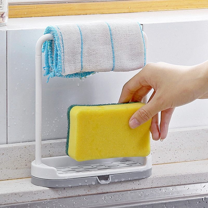 Kitchen countertop storage rack rag dishcloth