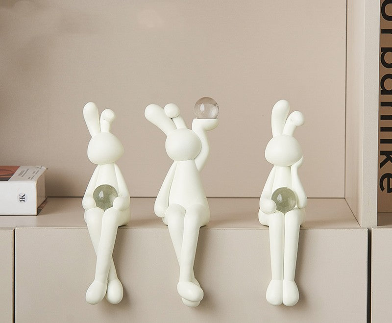 Living Room Sitting Rabbit Crystal Ball Decorations
