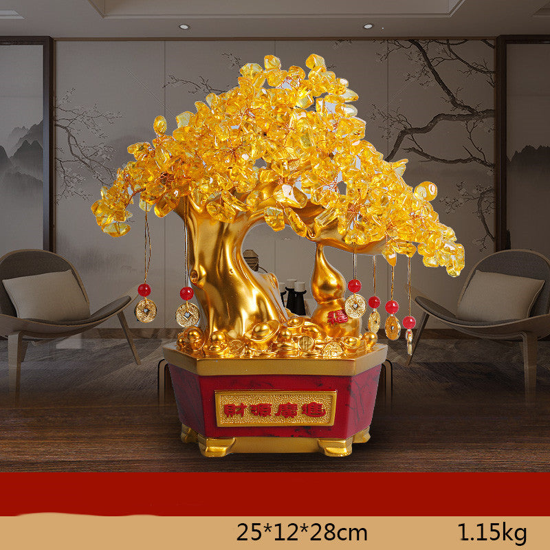 Citrine Fortune Tree Lucky Decorations Home Wine Cabinet Living Room Shake Money