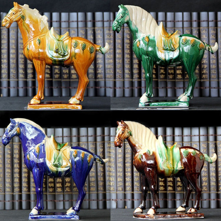 Tang Sancai Ceramic Horse Ornament Home Living Room Decorations