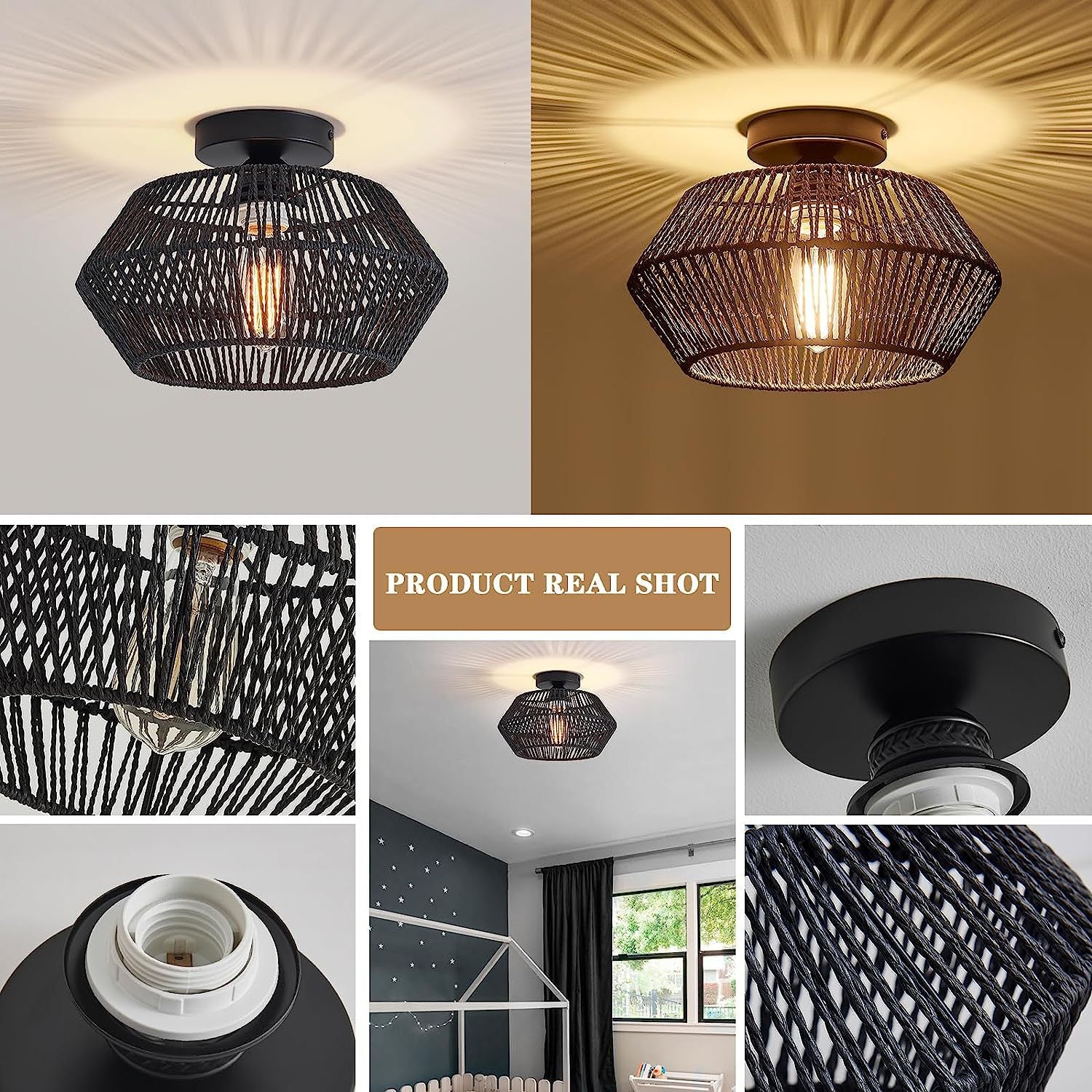 Living Room Hemp Rope Lamp