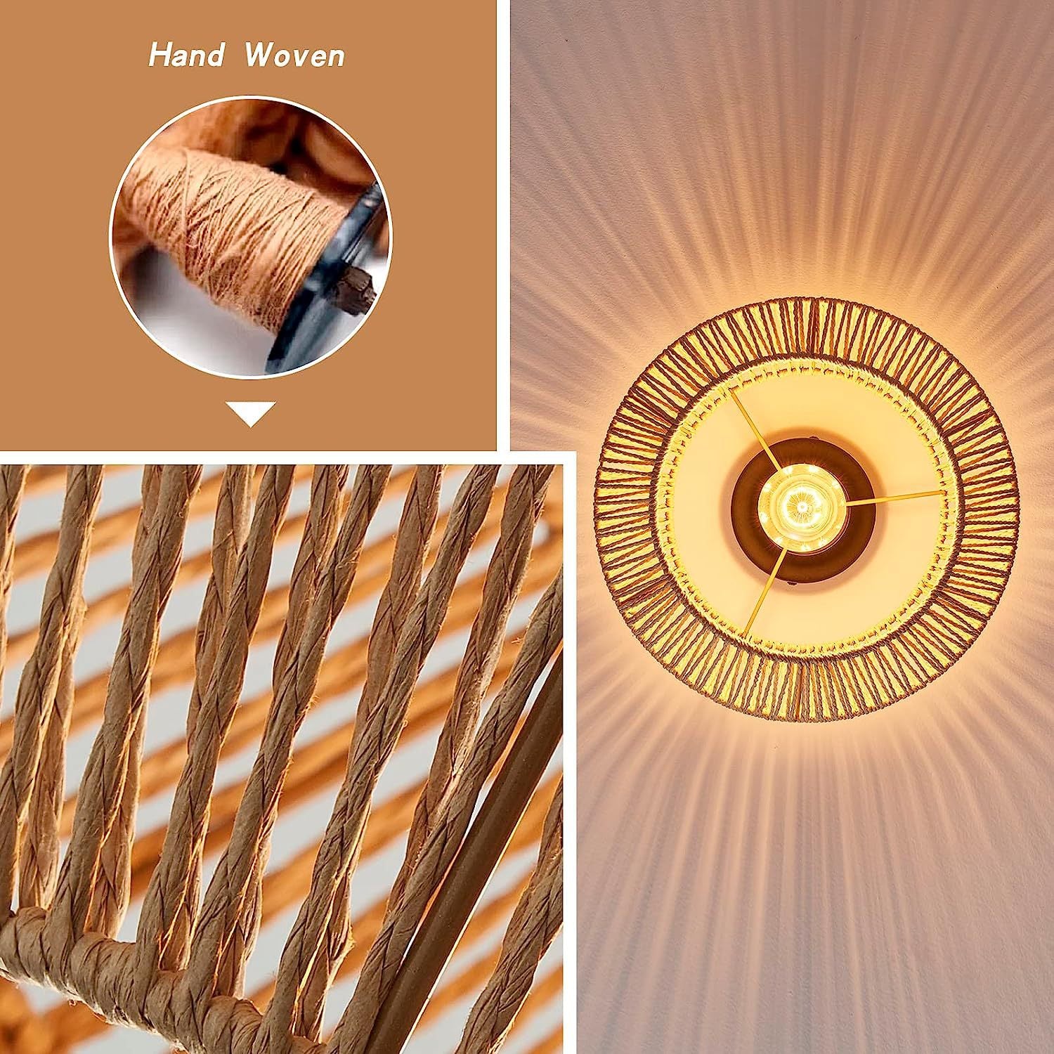Living Room Hemp Rope Lamp