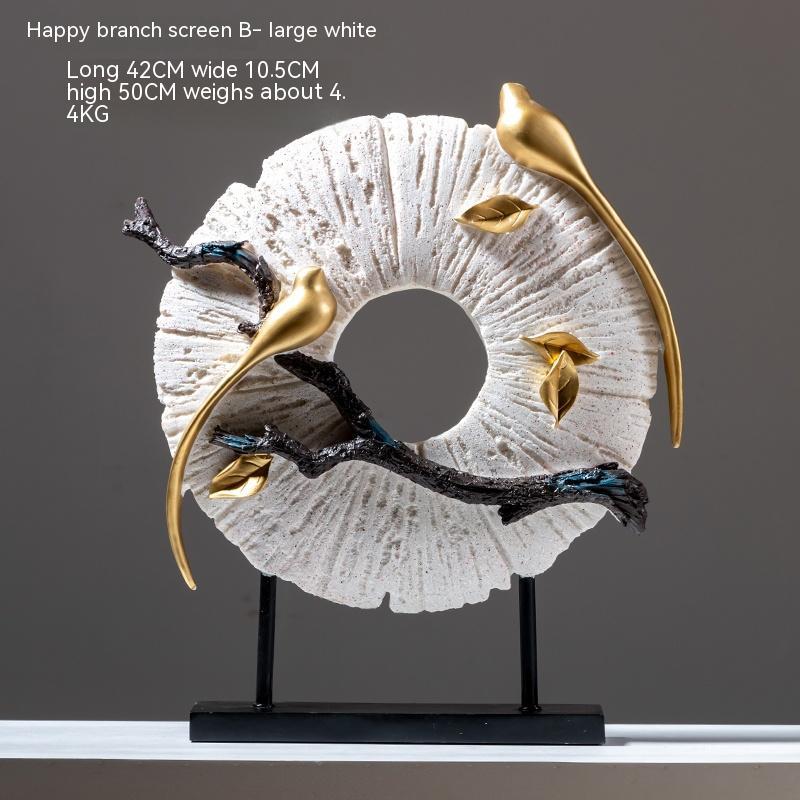 Modern Chinese Zen Resin Sculpture – Blessing Decor for Living Room or TV Cabinet