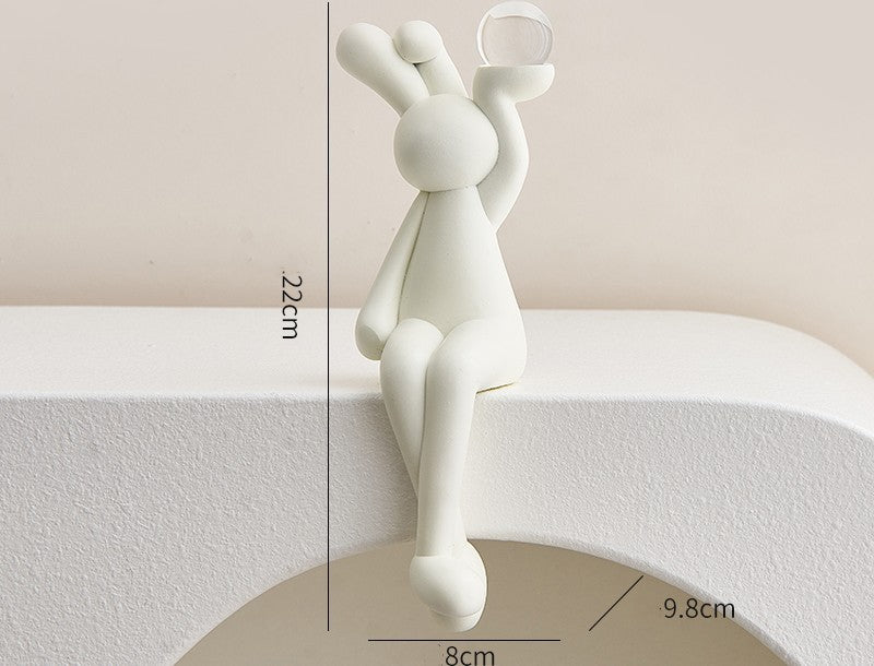 Living Room Sitting Rabbit Crystal Ball Decorations