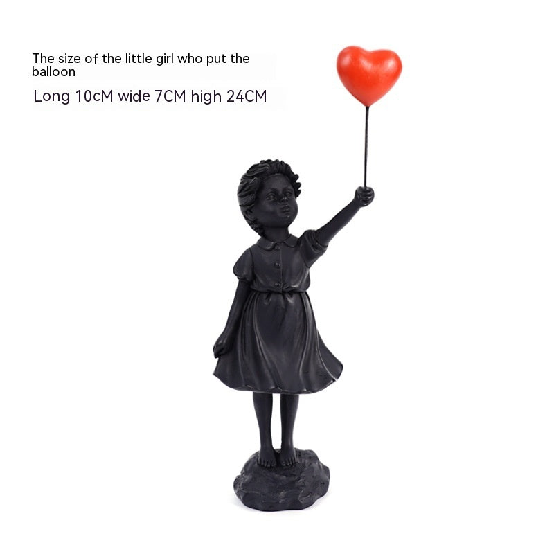 Balloon Girl Living Room Creative Resin Decorations