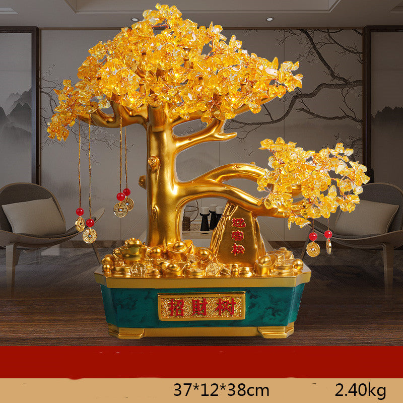 Citrine Fortune Tree Lucky Decorations Home Wine Cabinet Living Room Shake Money