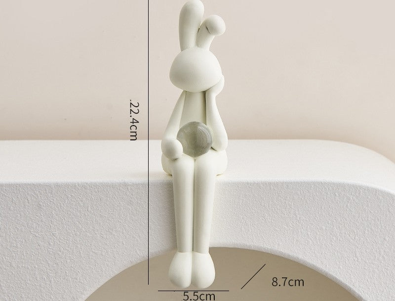 Living Room Sitting Rabbit Crystal Ball Decorations