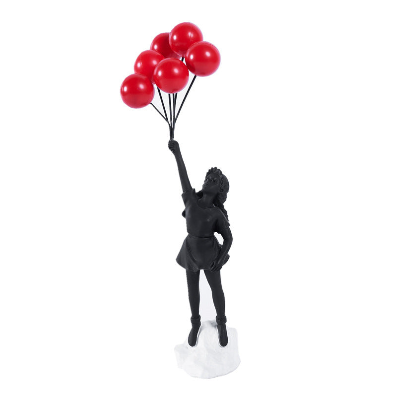 Balloon Girl Living Room Creative Resin Decorations