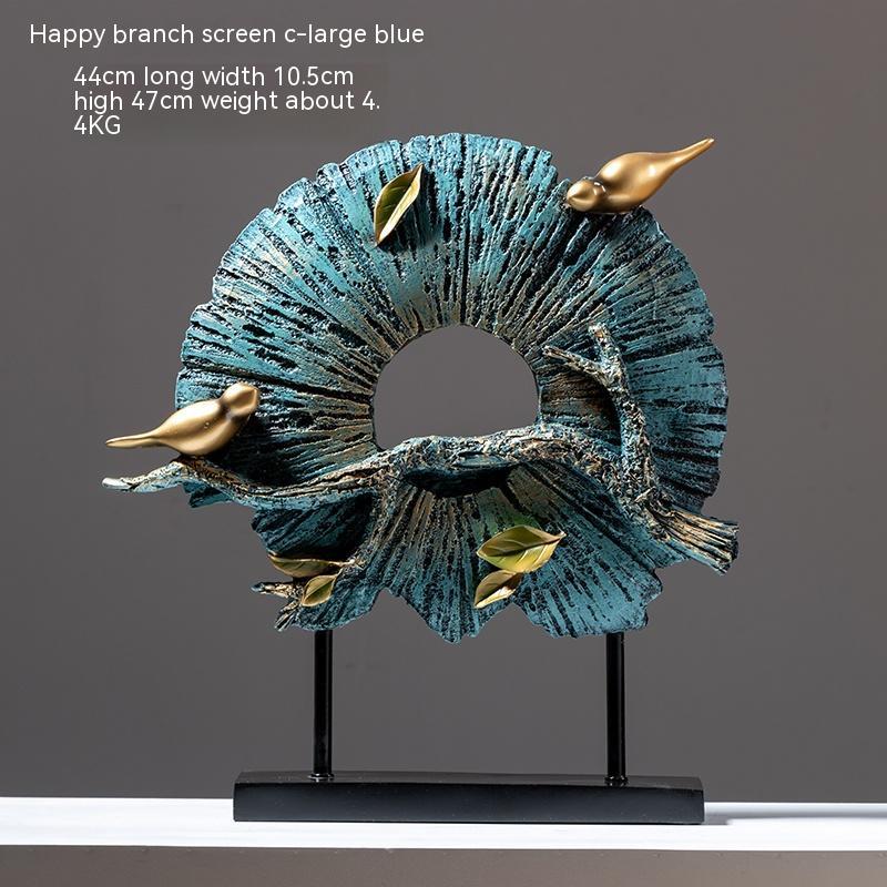 Modern Chinese Zen Resin Sculpture – Blessing Decor for Living Room or TV Cabinet