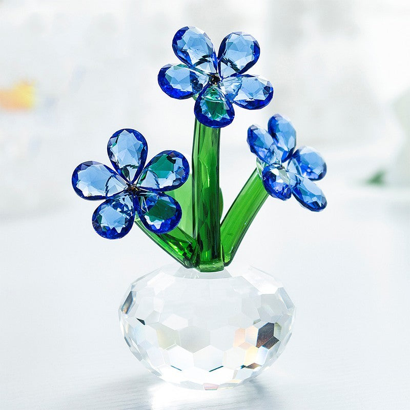 Crystal K9 Flower Ornament – Elegant Car & Living Room Decoration