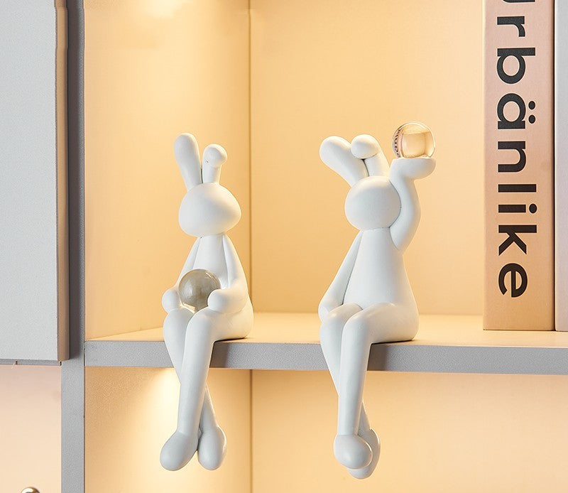 Living Room Sitting Rabbit Crystal Ball Decorations