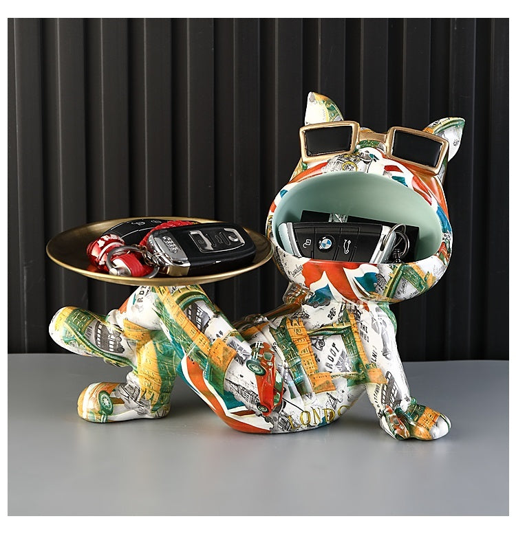 Colorful Lucky Dog Key Storage Entrance Home Living Room Entry Light Luxury Decorations Housewarming Gift