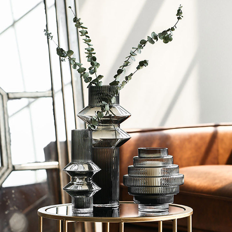 Modern Glass Desktop Vases – Minimalist Living Room Side Table Decor
