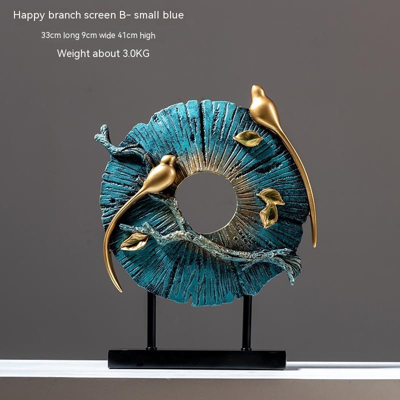 Modern Chinese Zen Resin Sculpture – Blessing Decor for Living Room or TV Cabinet