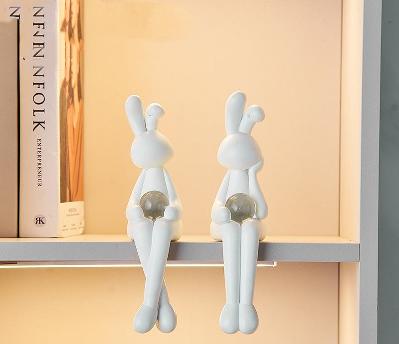 Living Room Sitting Rabbit Crystal Ball Decorations