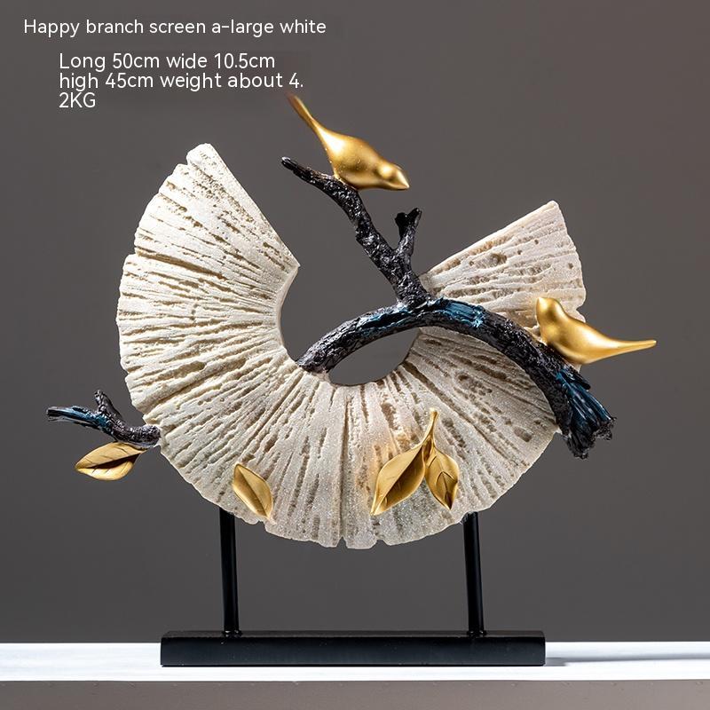 Modern Chinese Zen Resin Sculpture – Blessing Decor for Living Room or TV Cabinet