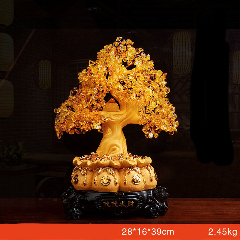 Citrine Fortune Tree Lucky Decorations Home Wine Cabinet Living Room Shake Money