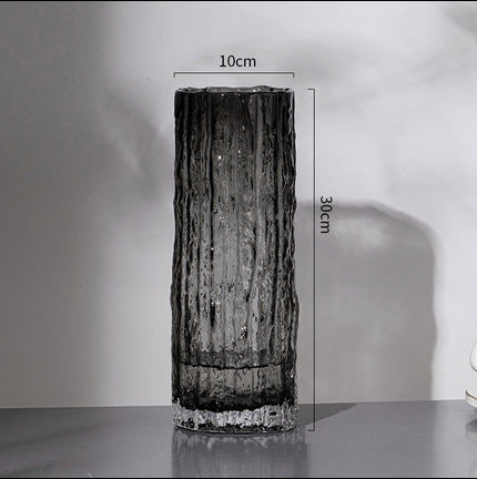 Nordic Light Luxury Transparent Glass Vase – Minimalist Home & Table Decoration