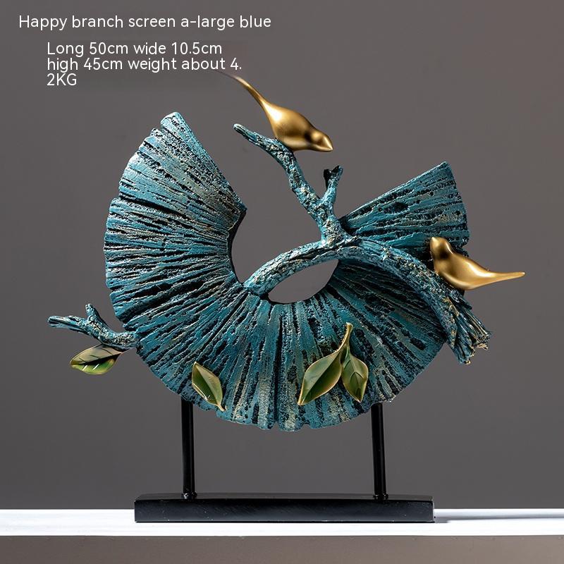 Modern Chinese Zen Resin Sculpture – Blessing Decor for Living Room or TV Cabinet