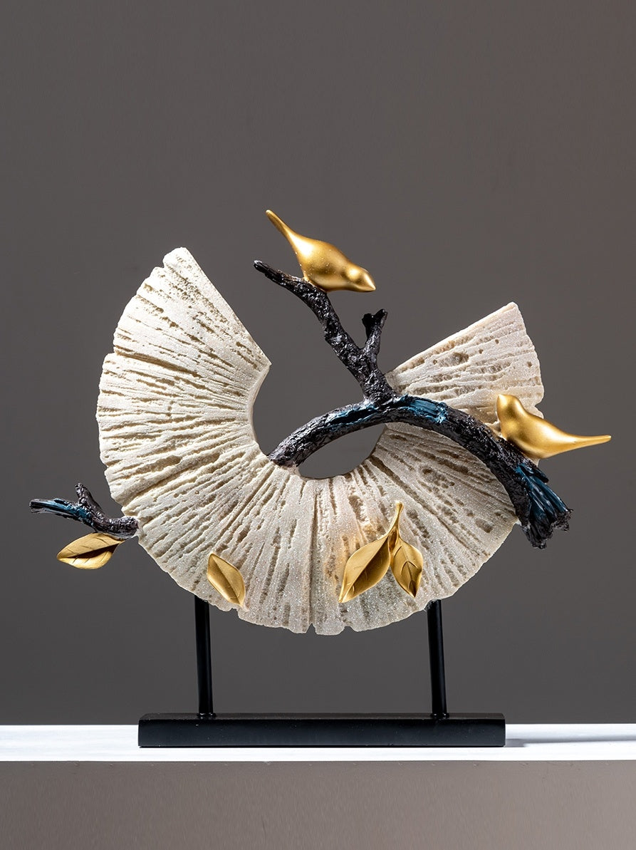 Modern Chinese Zen Resin Sculpture – Blessing Decor for Living Room or TV Cabinet